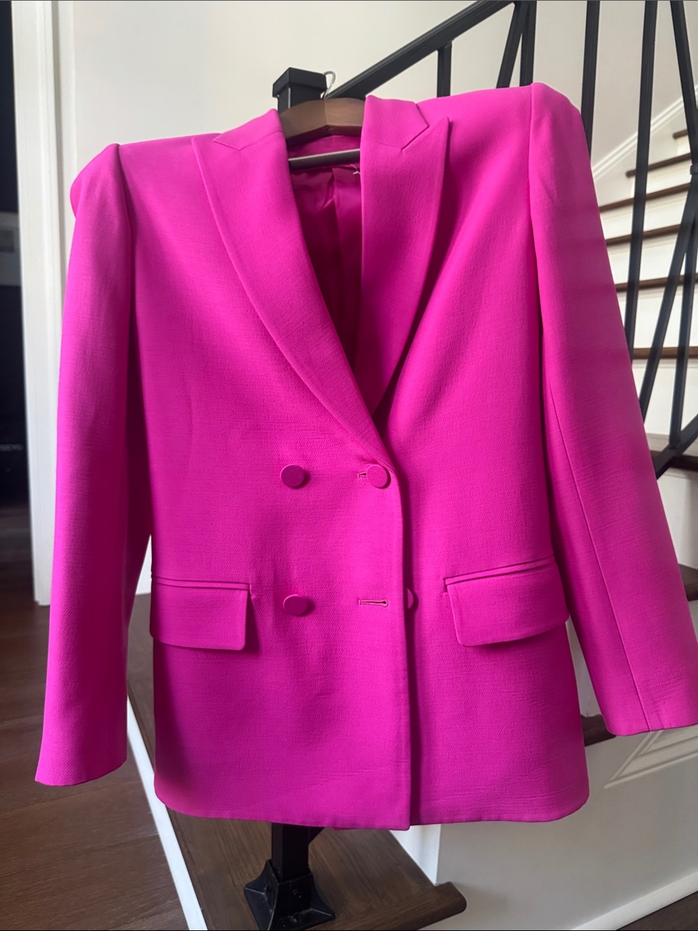 Valentino Fuchsia Double-Breasted Blazer Jacket